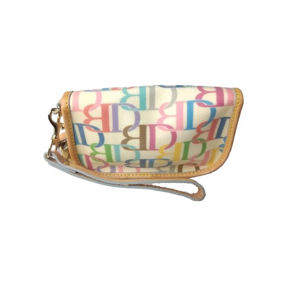 Dooney & Bourke Wristlet Pouch Cream Monogram Multi Color - Picture 5 of 9